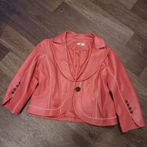 Wilsons Leather Orange Red Vintage Jacket Sz XL Y2k Style Very Cute
